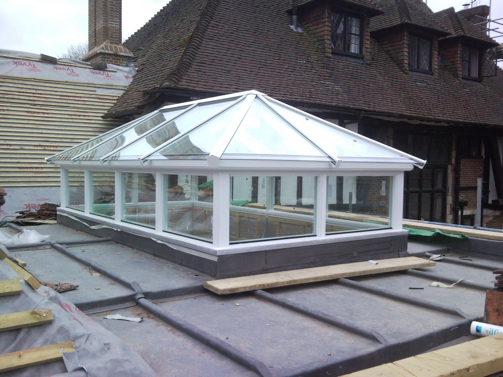 traditional roof lantern with upstands fitted